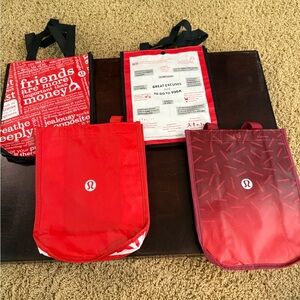 LULULEMON Small Tote Bags Pack of 4 Red